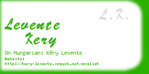 levente kery business card