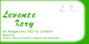 levente kery business card